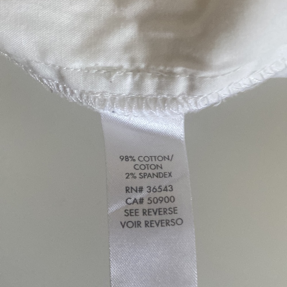 Calvin Klein Striped Embroidered Shorts Size 2 Cotton Blend White Light Gray - Picture 6 of 11